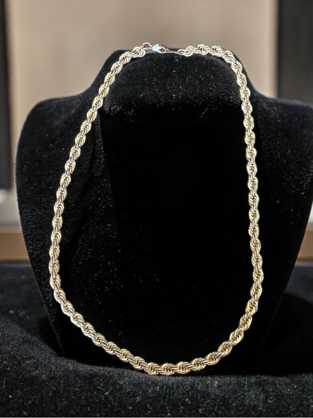 Vintage Gold Rope Chain Necklace 20" | Classic Twisted Link Statement Jewelry